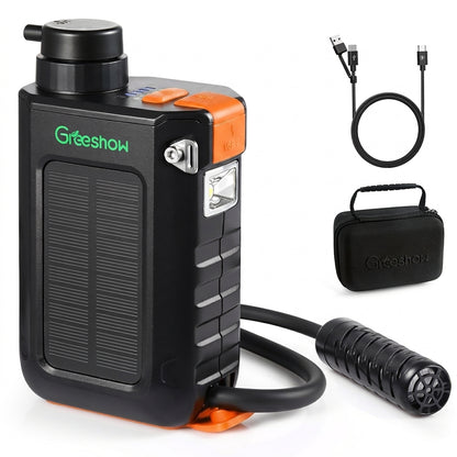 Greeshow portable water filter  | Solar & Hand Crank Emergency Water Filter Pump - Off-Grid  GS-2811
