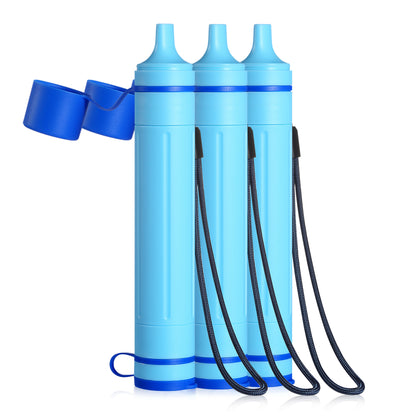 Greeshow Portable Water Filter Straw, Personal Water Filtration System with Replaceable Cartridge, 0.01