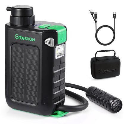Greeshow portable water filter  | Solar & Hand Crank Emergency Water Filter Pump - Off-Grid  GS-2811