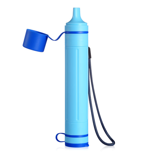Greeshow Portable Water Filter Straw, Personal Water Filtration System with Replaceable Cartridge, 0.01